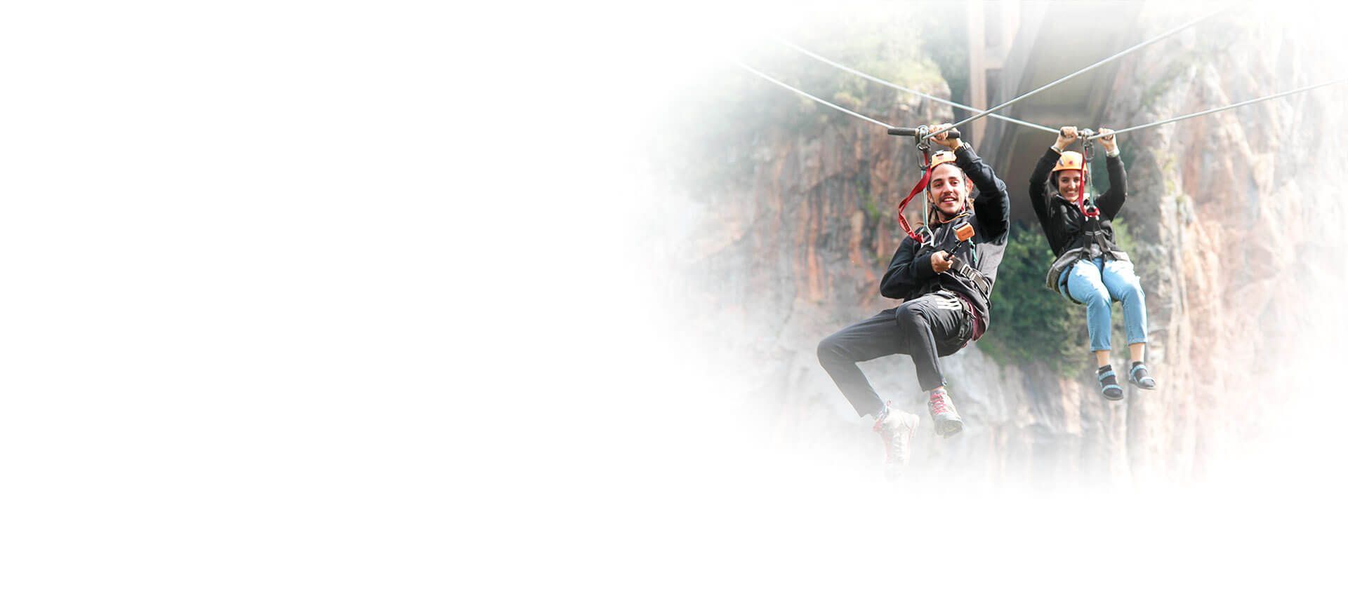 Zipline With Red Rock