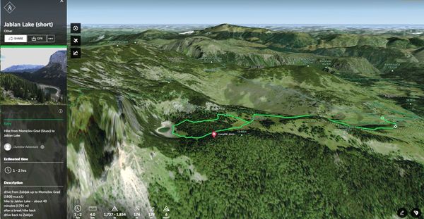 Hiking Tour Jablan Jezero (kratka) Mapa